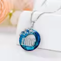 TOUPOP White Gold Plated 925 Sterling Silver Crystal Angel Number Necklace-0-2