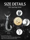 wholesale 925 Sterling Silver Fish Hook Pendant on Rolo Chain Necklace for Men & Women-0-4