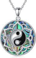 wholesale 925 Sterling Silver Yin Yang Abalone Shell Pendant Necklaces for Women-0-0