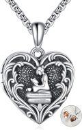 wholesale 925 Sterling Silver Heart Shaped Photo Locket Pendant Necklace Gifts for Women-0-0