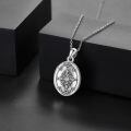 wholesale 925 Sterling Silver Cross Design Oval Locket Pendant Necklace with Chain 45cm Length-0-2