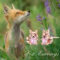 wholesale 925 Sterling Silver Pink Crystal Love Heart Fox Stud Earrings for Girls and Women-0-10
