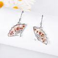 wholesale 925 Sterling Silver Fan-Shaped Floral Drop Earrings-0-1