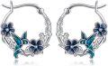 wholesale 925 Sterling Silver Hummingbird Hoop Earrings for Women Hypoallergenic s for Sensitive Ears-0-0
