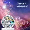 wholesale TOUPOP Taurus Zodiac Necklace S925 Sterling Silver Constellation Pendant Astrology Horoscope Jewelry Emerald Birthstone Necklace Abalone Jewelry Birthday Gifts For Women -0-1