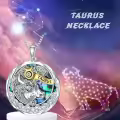 TOUPOP Sterling Silver Emerald Abalone Zodiac Necklace-0-1