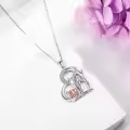 wholesale 925 Sterling Silver Elephant Family Pendant Necklaces - Cute Animal Love Gifts for Women and Mothers-0-2