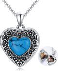 wholesale 925 Sterling Silver Blue Crystal Heart Locket Necklace for Women - Always in My Heart-0-22
