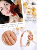 wholesale Sterling Silver Rose Gold Adjustable Rose Ring for Women-0-5