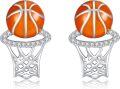 wholesale 925 Sterling Silver Basketball Hoop Studs Sporty  for Her-0-0