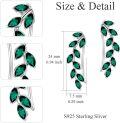 wholesale Sterling Silver Austrian Crystal Leaf Ear Climbers Hypoallergenic Earrings for Sensitive Ears-0-15