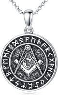 wholesale 925 Sterling Silver Masonic Memento Mori Skull Viking Thors Hammer Tridents Pendant for Men Women-0-0