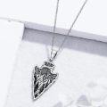 wholesale 925 Sterling Silver Arrowhead Necklace with Mountain Wave Pendant - Nature Inspired Jewelry for Women and Girls-0-2