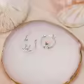 TOUPOP Sterling Silver Duck Huggies Hoop Earrings Cute Duck Jewelry Gifts-0-2