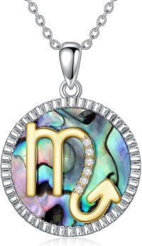 wholesale 925 Sterling Silver Scorpio Zodiac Abalone Shell & Cubic Zirconia Pendant Necklace-Scorpio(10.23-11.21)