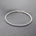 wholesale 925 Sterling Silver White Gold Plated Cuban Link Anklet for Men 4 6mm 6 5 9-0-2