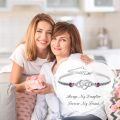 wholesale 925 Sterling Silver Forever My Daughter Heart Bangle With Pink Stones-0-4