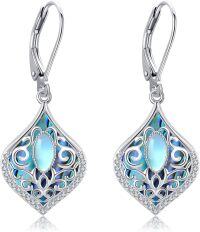 wholesale 925 Sterling Silver Abalone Shell Bohemian Filigree Dangle Drop Earrings-Filigree