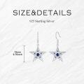 wholesale 925 Sterling Silver Blue Pink Sapphire Star Heart Dangle Earrings for Women-0-2