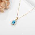wholesale 14k Red Oval Gemstone Pendant Necklace With Lab Diamond Halo-0-8