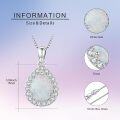 wholesale 925 Sterling Silver Teardrop Opal Pendant with Chain and Crystal Accents-0-1