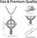 wholesale 925 Sterling Silver Celtic Cross Tree Of Life Pendant Irish Knot Necklace For Men & Women-0-4