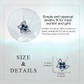 wholesale 925 Sterling Silver Blue Crystal Flower Pendant Necklace for Women Girls Gifts-0-1