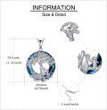wholesale 925 Sterling Silver Blue Crystal Tree of Life Pendant Necklace for Women Christmas s-0-3
