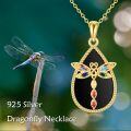 wholesale 925 Sterling Silver Black Onyx Dragonfly Pendant Necklace for Women Gemstone  Ideas-0-4