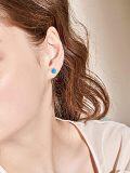 wholesale 925 Sterling Silver Blue Fire Opal Round Stud Earrings for Women-0-2
