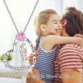TOUPOP Sterling Silver & Crystal Daughter Necklace I Love You To The Moon And Back-0-1