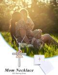 wholesale 925 Sterling Silver Celtic Knot Mom Necklace with Cross Pendant, 1.38x0.98in, 18+2in Adjustable Chain, 5.3g, Gift for Women-0-5