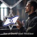 wholesale 925 Sterling Silver Israel Flag Star of David Pendant Necklace with Blue Enamel and Chain 45cm Length-0-4