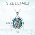 wholesale 925 Sterling Silver Round Pendant with Abalone Shell and Saint Anthony Design - Religious  for Women & Men-0-3