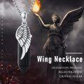 wholesale 925 Sterling Silver Obsidian Angel Wing Healing Crystal Pendant Necklace  for Men & Women-0-4