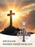 wholesale Jerusalem Cross Necklace For Men 925 Sterling Silver Silver Cross Pendant Faith Jewelry Protection Necklace Gift For Father Dad Son -0-1