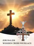 TOUPOP 925 Sterling Silver Jerusalem Cross Necklace Pendant For Men-0-1