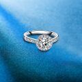 wholesale TOUPOP 1ct Moissanite Engagement Wedding Ring For Woman 14k White Gold Plated Ring For Women D Color Vvs1 Round Diamond Promise Rings Anniversary Birthday Valentine's Day Gifts For Wife Girlfriend Bride -0-4