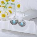 wholesale 925 Sterling Silver Larimar Shell Drop Earrings-0-4