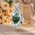 wholesale Sterling Silver Rose Flower Necklace with Gemstone Dainty Pendant Jewelry for Women Mom Mother s Day Birthday Gift-0-39
