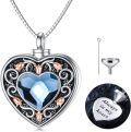 wholesale TOUPOP Rose Flower Urn Necklace For Ashes Heart Crystal Cremation Jewelry For Ashes Flower Memorial Necklace For Girls Women Human Ashes Sterling Silver Urn Necklace For Ashes (blue) -0-0