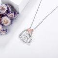 wholesale 925 Sterling Silver Cute Dog Heart Necklace s For Women Dog Lover-0-2