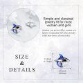 wholesale 925 Sterling Silver Shark Blue Enamel Stud Earrings for Women Girls Gift Ideas-0-4