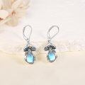 wholesale 925 Sterling Silver Moonstone & Moss Agate Leverback Drop Earrings-0-2