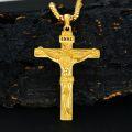 wholesale  Black Cross Pendant with INRI Inscription for Men's Jewelry Set - 24 Chain Length Gift Boxed-0-8