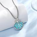 wholesale 925 Sterling Silver Turquoise Shell Photo Locket Pendant Necklace Gifts for Women-0-2