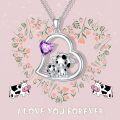wholesale Sterling Silver Stone Cute Animal Pendant Necklace for Couples Sister Daughter Mother Birthday Gift-0-91