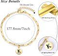 wholesale S925 Sterling Silver & Gold Plated Initial Bracelet with 10mm Letter Charm, Adjustable Chain, Gift for Friends, Sisters, Graduation-0-4