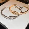 wholesale 925 Sterling Silver Moissanite Knot Bangle Cuff Bracelet for Women 1.71cttw VVS-0-2