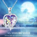 wholesale 925 Sterling Silver Mermaid Scales Heart-Shaped Pendant Necklace for Women - Valentine's Day Gifts-0-5